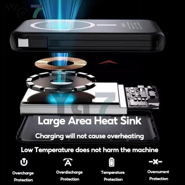 Jea Powerbank 10000mAh Magnetic Powerbank Magnetic Charger Power Bank Battery Magnetic Wireless