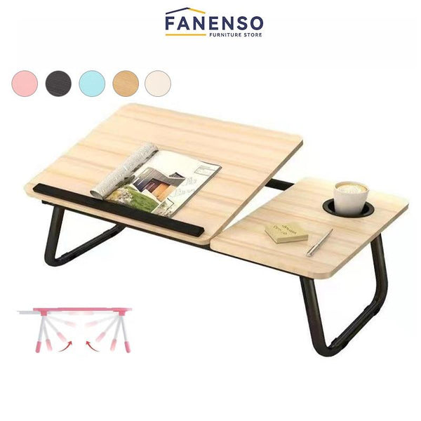 Fanenso Small Table Foldable Table Lifting Folding Bed Movable Table Notebook Computer Table