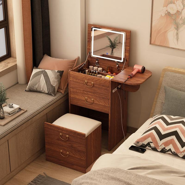YICHANG Nordic Dressing Table Bedroom Modern Simple Small Family Type Flip Small Dressing Table Mini