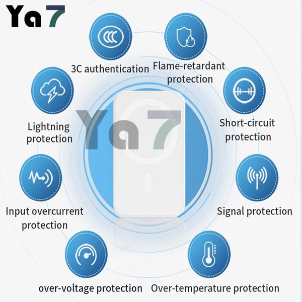 Ya7 Magnetic Wireless Power Bank - 10000mAh Battery Pack Powerbank Charger For IPhone 14/13/12