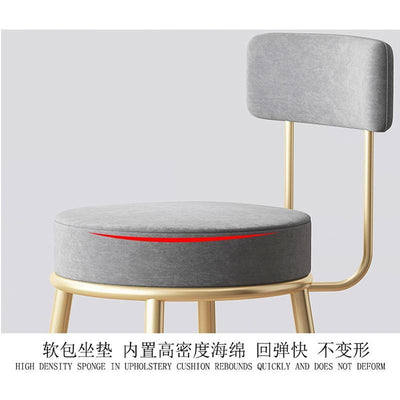 Y&u Nordic Style Wrought Iron Bar Stool Home Dining Chair Comfortable High Chair Modern High Stool