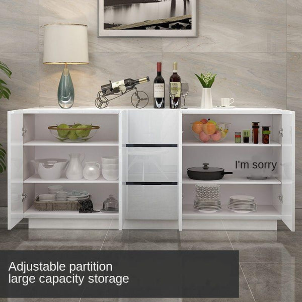 Side Cabinet Modern Minimalist Tea Cabinet Multi-functional Paint Cabinet White Cupboard Kitchen
