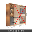 Lu Luxurious Sliding Door Wardrobe Glass Door Wardrobe Bedroom Simple Modern Wood Color Assembled