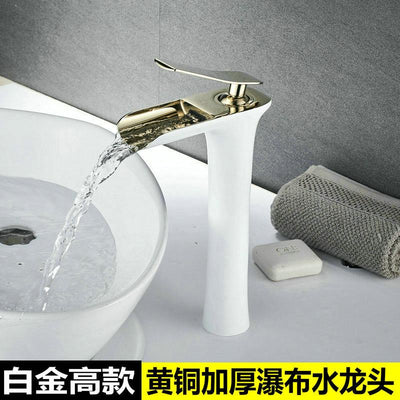 Water House Faucet All Copper Nordic Hot and Cold Black Gold Household Bathroom Basin Water Tap