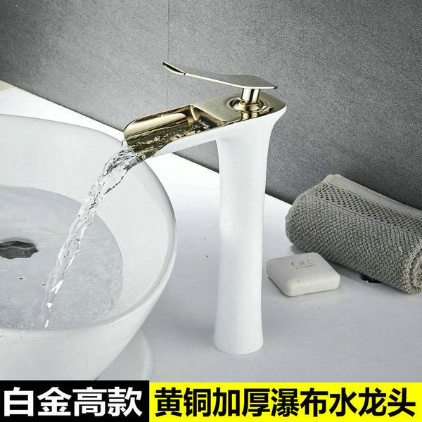 Water House Faucet All Copper Nordic Hot and Cold Black Gold Household Bathroom Basin Water Tap