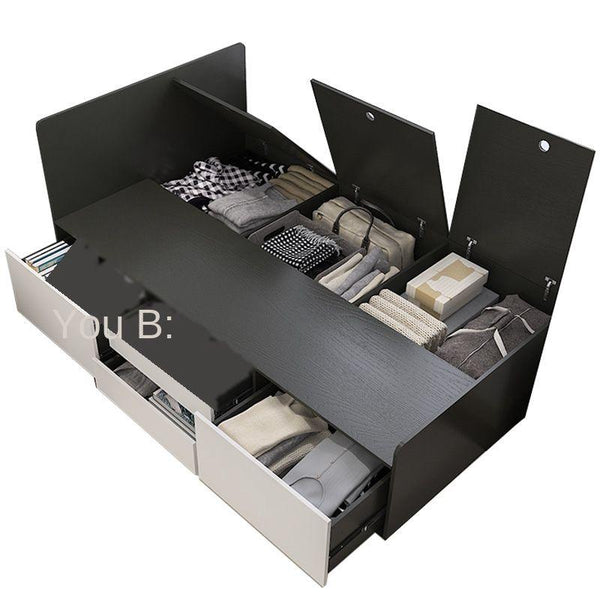 Custom Small Household-sized High-box Storage Multi-purpose Tatami Storage All-in-one Bed Straight