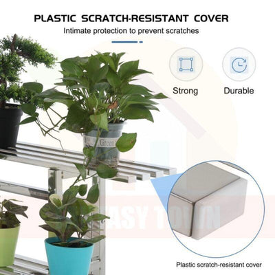 Stainless Steel Flower Rack Indoor/Outdoor Metal Plant Rack Ladder Flower Stand For Balcony Garden