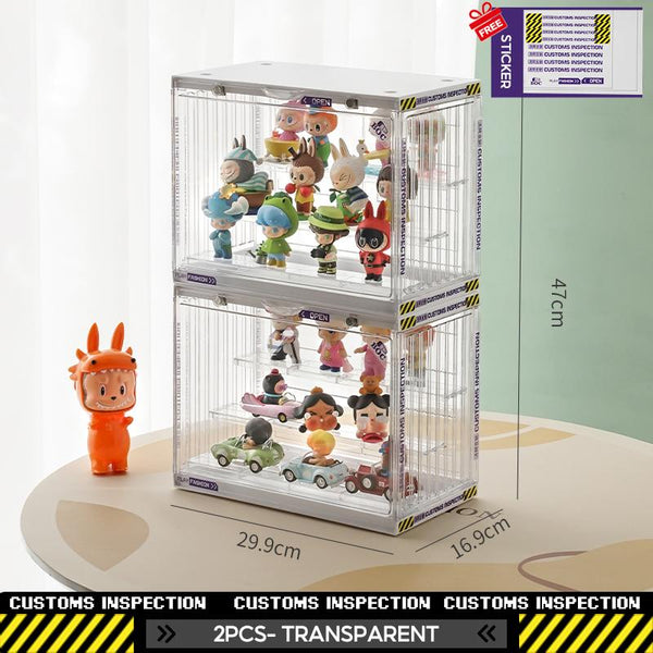 Popmart Display Box Acrylic Figurine Display Case For Blind box Lego With Display Shelf Transparent