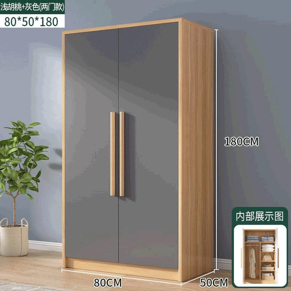 Solid Wood Wardrobe Bedroom Modern Simple Large Capacity Nordic Wardrobe Clothes Storage Cabinet