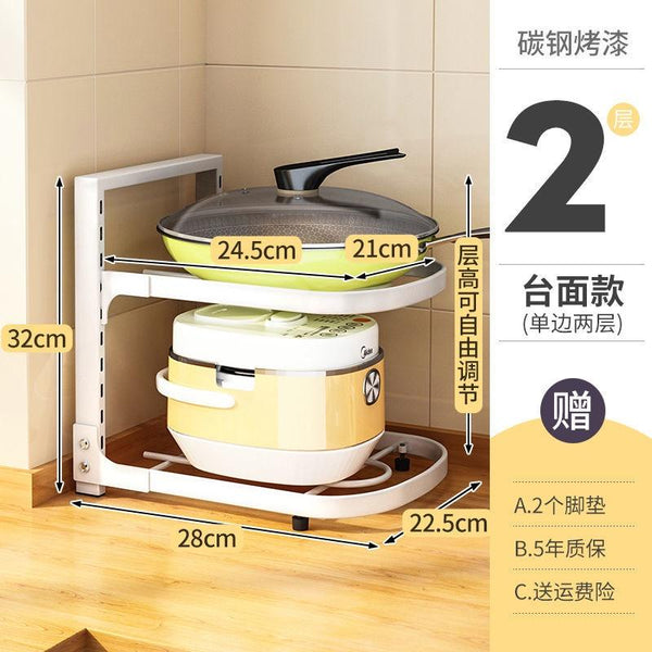 Kitchen pot rack multi-layer storage rack floor type household vegetable pot rack multi-functional