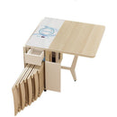 Small-sized Solid Wood Induction Cooker and Chair Nordic Combination Simple Folding Multifunctional