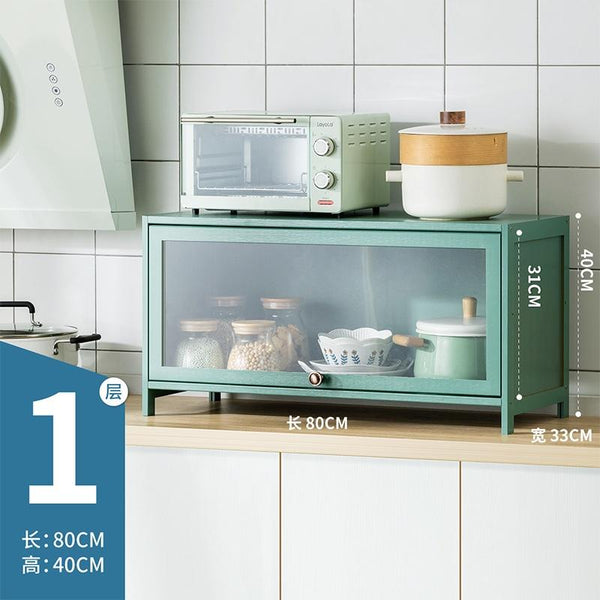 (EIYI) Kitchen Storage Cabinet Floor Multi-storey Cupboard Living Room Balcony Shelf With Door