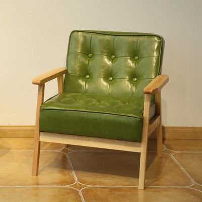 Solid Wood Armchair Fabric Single Sofa Chair Cafe Lounge Chair Double Bedroom Small Sofa