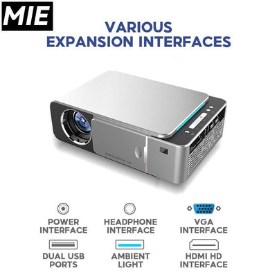 Home Projector T5/T6 Household Portable1080P LED Mini Projector HD Bluetooth WiFi Smart Android Home