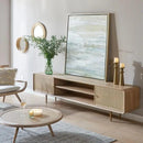 【YUEHUA】Nordic Solid Wood Rattan Tv Cabinet Audio-visual Cabinet Modern Minimalist Living Room