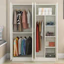 Bedroom Square Lattice Cabinet Wardrobe 140cm Small Household Load-bearing Wood 40/50 Deep Hanging