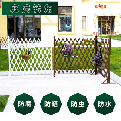 Wooden Fence Anti-corrosion Carbonized Retractable Wooden Fence Yard Fence Durable And Stable Yard