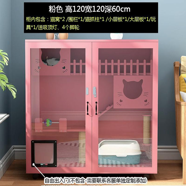 Byto Cat Cage Villa Solid Wood Luxury Three Floor Household Cat Cabinet General Breeding Room Pet