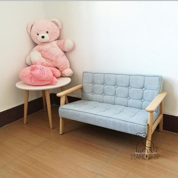 Fart mom INS Nordic solid wood stool small sofa children's room kindergarten decoration baby photo