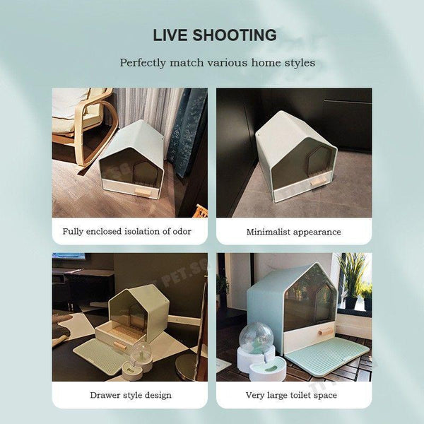 Byto Cat Litter Box Fully Enclosed Litter Box Large Space Odor-proof Cat Toilet Drawer Type Cat