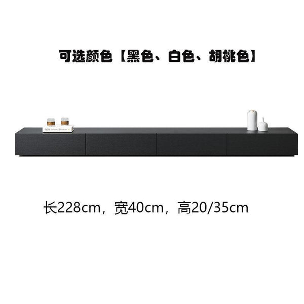 【In Stock】Nordic New Black And White TV Cabinet Tea Table Combination Living Room Multi-functional