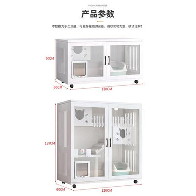 Solid Cat Cage Villa Wood Cat Cage Hold Luxury Villa Three Storey Super Large Nest Free Space
