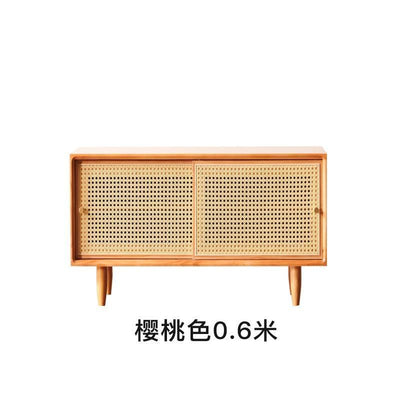 GC Shoe Rack Bench Rattan Woven Shoe Cabinet Integrated Household Doorstep Sitting Low Solid Wood