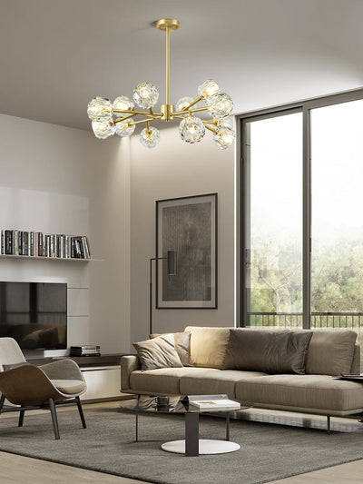 HJFA Living Simple Modern Bedroom Dining Room Crystal Glass Chandelier Magic Bean Light Luxury