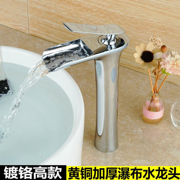Water House Faucet All Copper Nordic Hot and Cold Black Gold Household Bathroom Basin Water Tap