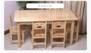 Kindergarten Children's Study Table Solid Wood Desk Chair Rectangular Table Square Desk Chair Set