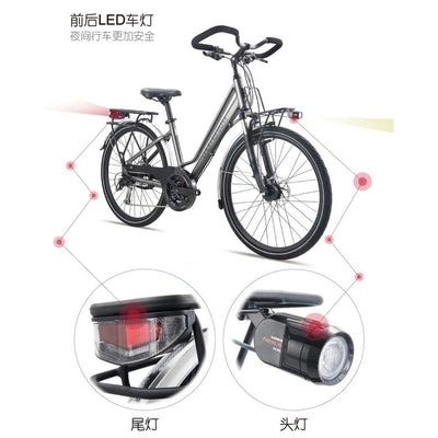 Momentum Isee530 Touring Bike Hydraulic Disc Brakes 27 Speed Butterfly Handlebar Shifting Adult City