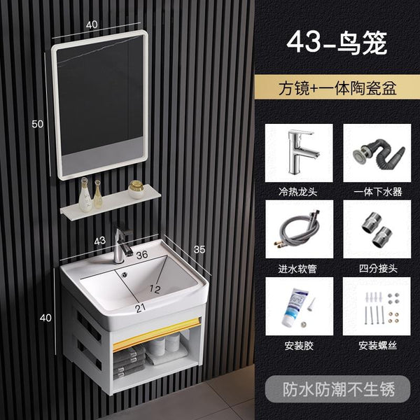 Vanity Cabinet Bathroom Space Aluminum Bathroom Cabinet Combination Wash Basin Wash Basin Small
