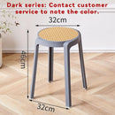 【Buy 3 Get 1 Free】Stackable Plastic Stool Minimalist Rattan Stool Living Room Thickened Round Stool