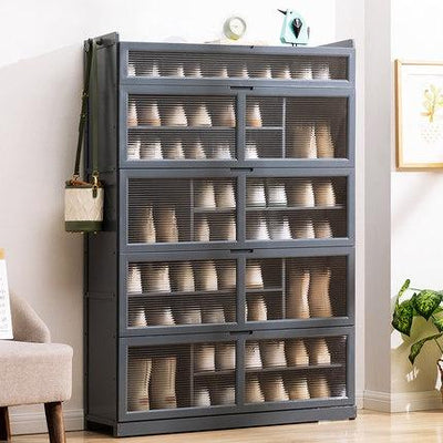 Shoe Cabinet Home Black Gray Shoe Cabinet 2022 New Flip Door Shoe Rack Cabinet