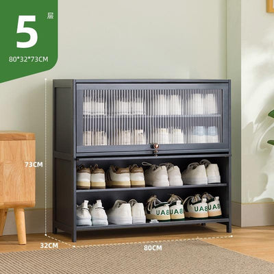 Shoe Cabinet Home Black Gray Shoe Cabinet 2022 New Flip Door Shoe Rack Cabinet