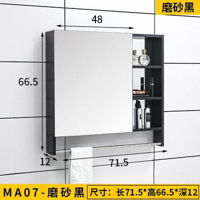 Bathroom Mirror Cabinet Wall Mounted Aluminum Alloy Toilet Mirror Wall Mounted Storage Box with