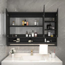 LAL Solid Wood Bathroom Cabinet Smart Mirror Cabinet With Shelf Separate Wall-mounted Towel Bar With