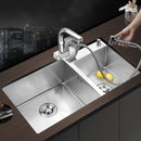 Kitchen Sink Handmade 304 Stainless Steel Double Trough with Knife Rest Thickened Sink