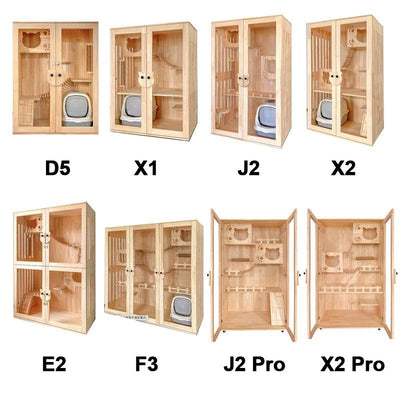 Byto Cat Cage Villa Solid Wood Cat Condo Villa Cat Apartment Scratching Post