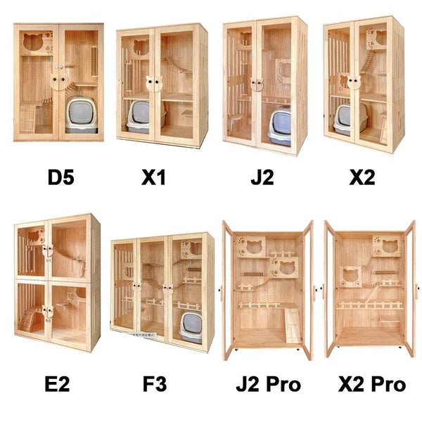 Byto Cat Cage Villa Solid Wood Cat Condo Villa Cat Apartment Scratching Post