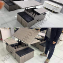 Multifunctional Lifting Foldable Coffee Table Lift With 4 Stools Small Family Creative Dining Table