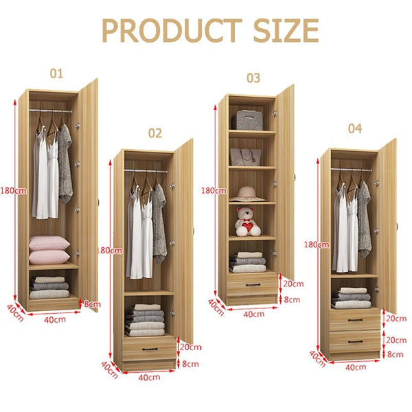 Kinbolee Mini Wardrobe Narrow Cabinet Single-door Wardrobe Small Room Children's Wardrobe