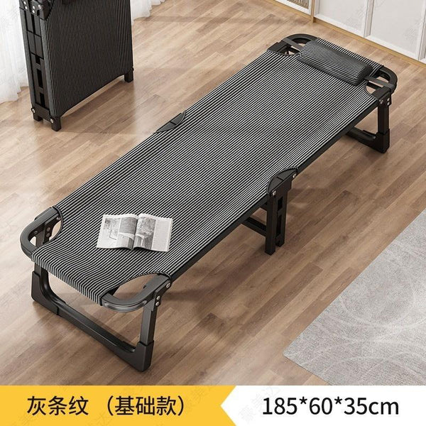 Gs Solid Wooden Foldable Bed Single Bed Frame 1.2m Household Simple Double Nap Pine Iron Frame