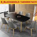 DF Sintered Stone Dining Table Set | Marble Table and Chair | Long Dining Table | Nordic Gold Dining
