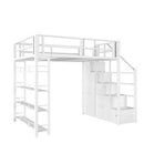 AUSITUR Wrought Iron Loft Bed Elevated Bed Space-saving Home Iron Frame Bed