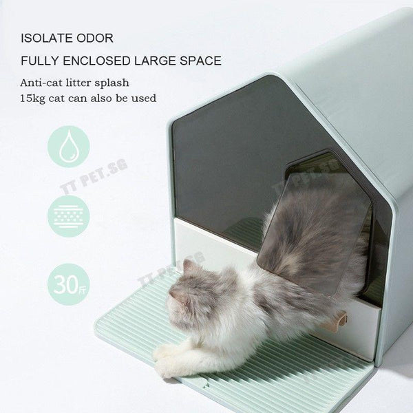 Byto Cat Litter Box Fully Enclosed Litter Box Large Space Odor-proof Cat Toilet Drawer Type Cat