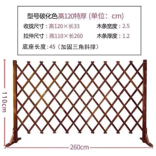 Anti-corrosion Wood Fence Outdoor Retractable Decorative Fence Indoor Pet Lattice Fence