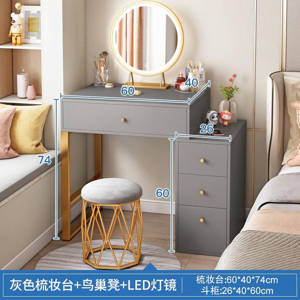 YICHANG Dressing Table With Mirror Light Luxury Style Vanity Table Bedroom Makeup Table With LED