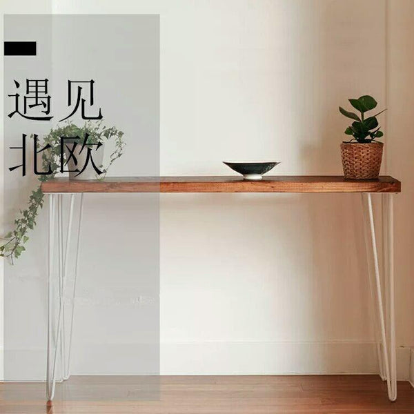 Youshang Furniture Nordic Simple Strip Rectangular Iron Solid Wood Wall Narrow Sofa Back Several