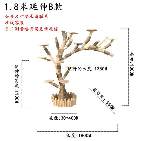 RUNPET Cat Condo Solid Wood Cat Climbing Rack Wear-resistant Non-stick Wood Dry Trunk Big Cat Nest